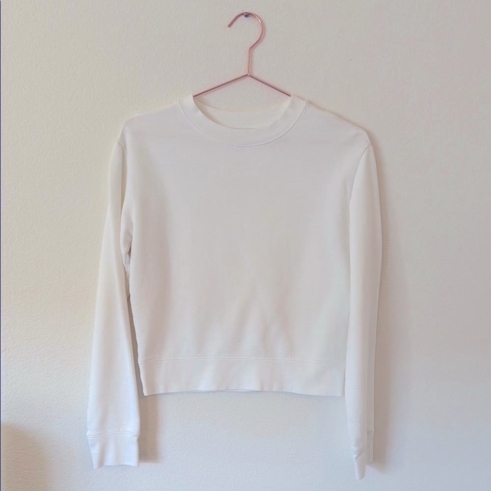 Vince Cotton Crop Crew Pullover XS
